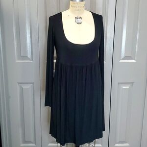 Vintage 90s black baby doll long sleeve dress women's "size small" MEDIUM